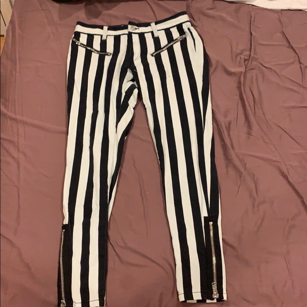 DOLLS KILL stripped skinny jeans